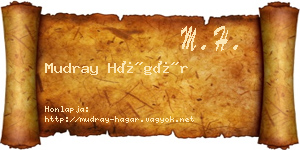 Mudray Hágár névjegykártya